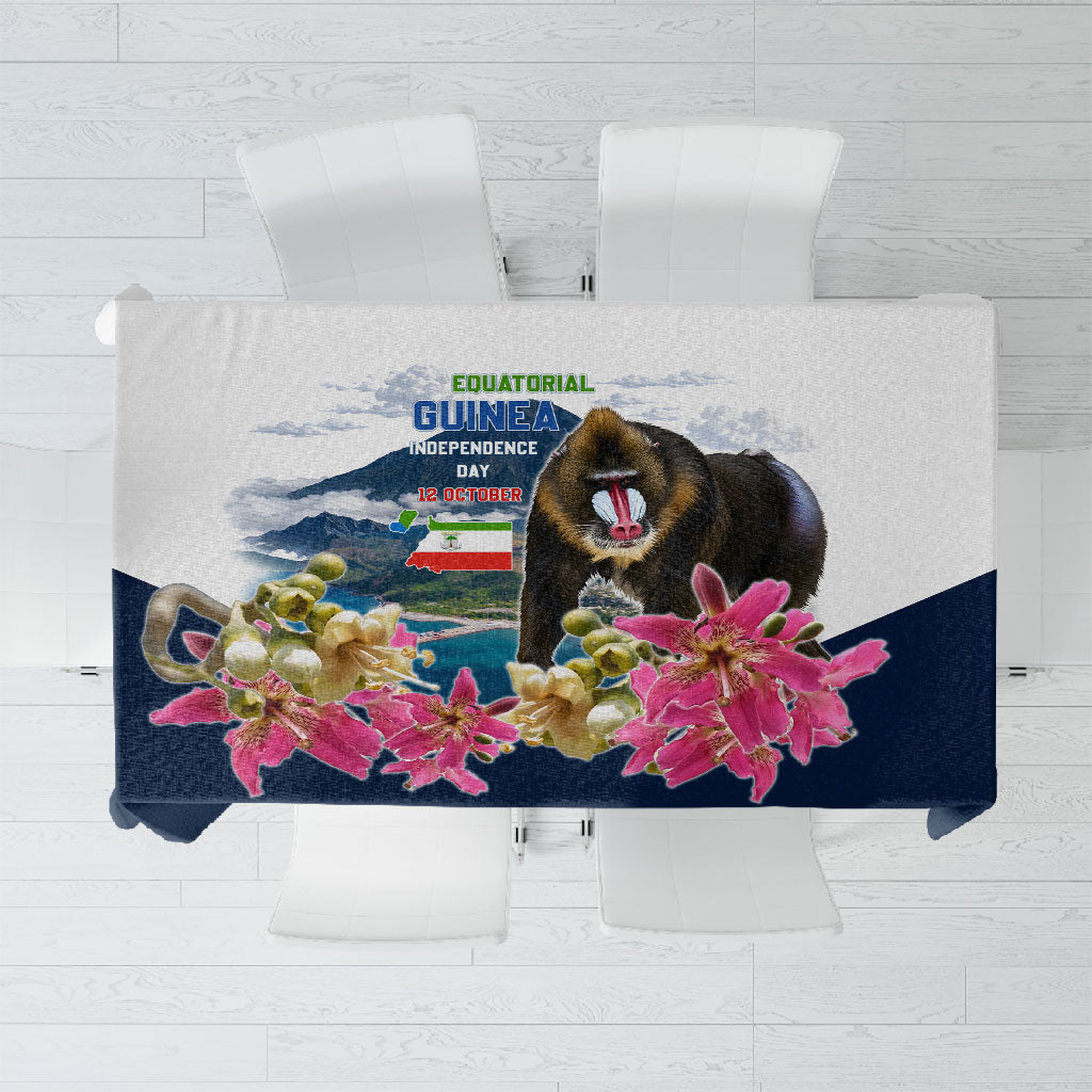 Equatorial Guinea Independence Day Mandrill Tablecloth Patriotic Floral African Pride Map