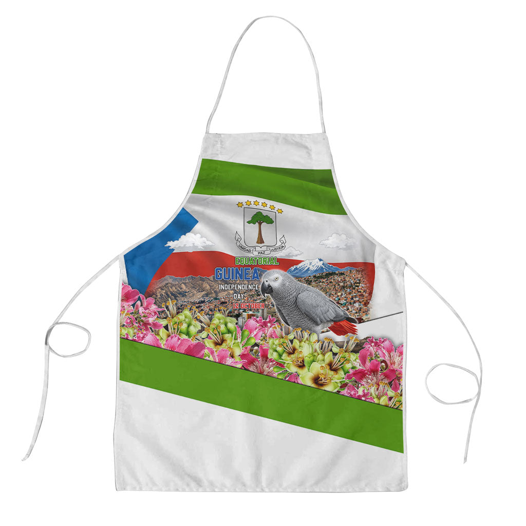 Equatorial Guinea Independence Day Parrot Apron Patriotic Flag Coat Of Arms Tropical Floral