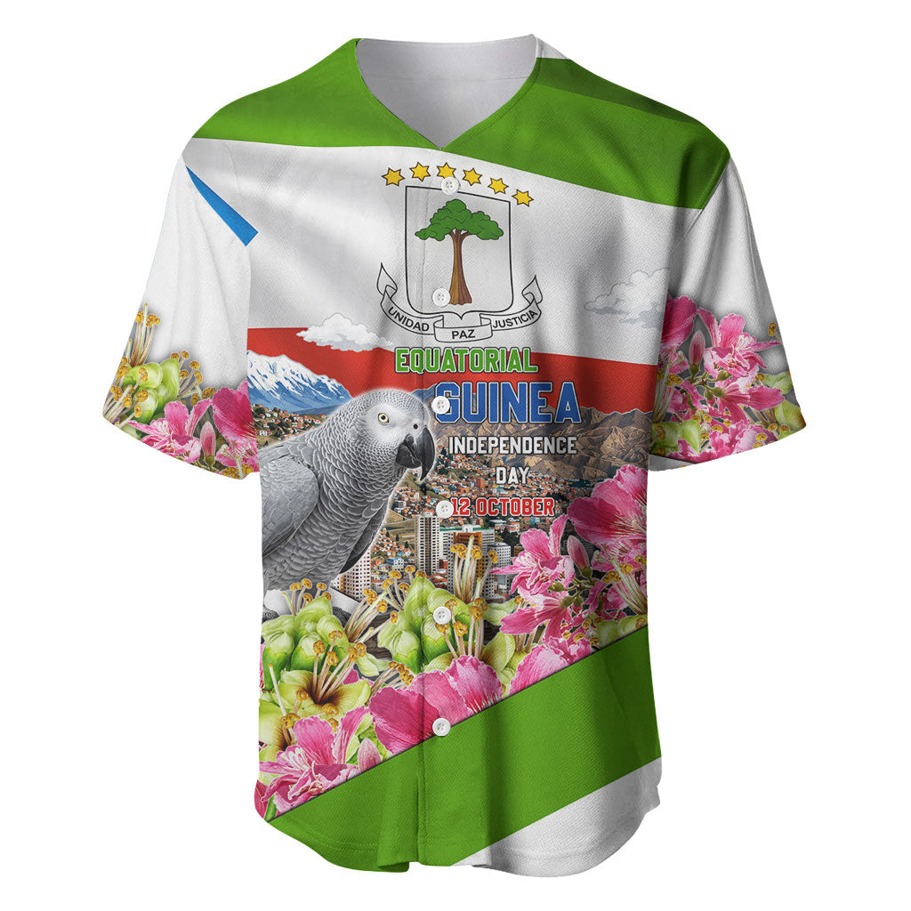 Equatorial Guinea Independence Day Parrot Baseball Jersey Patriotic Flag Coat Of Arms Tropical Floral