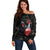 Hello Darkness My Old Friend Skull Off Shoulder Sweater - Wonder Print Shop