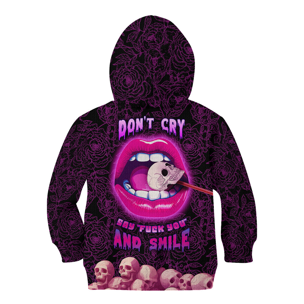 Skull Kid Hoodie Don't Cry Say Fuck You And Smile - Wonder Print Shop