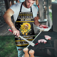 Bee Merry Its Time Christmas Apron Xmas Holiday Patterns - Wonder Print Shop