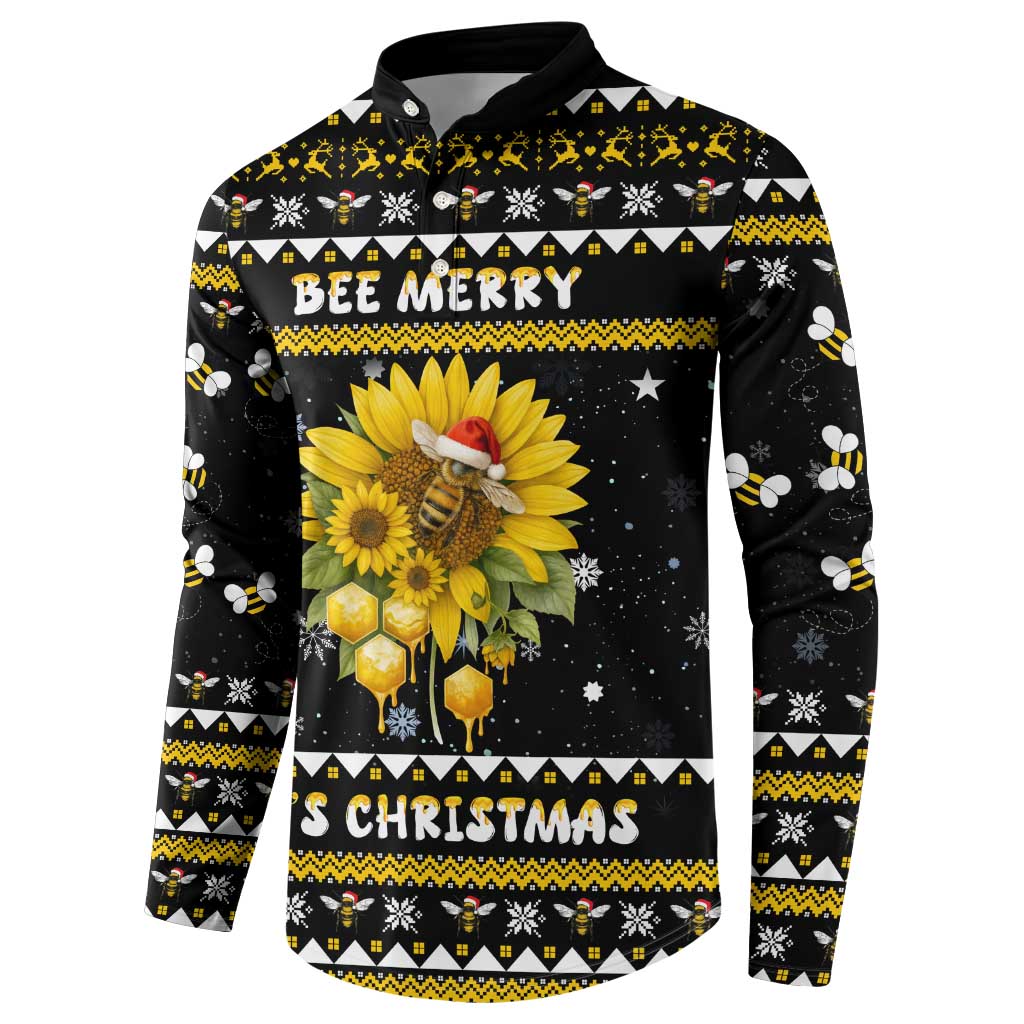 Bee Merry Its Time Christmas Button Sweatshirt Xmas Holiday Patterns - Wonder Print Shop