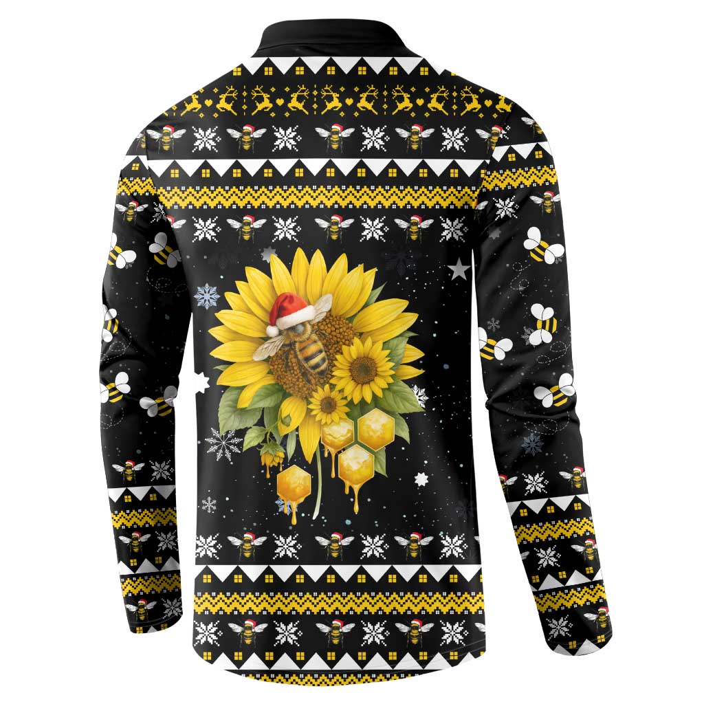 Bee Merry Its Time Christmas Button Sweatshirt Xmas Holiday Patterns - Wonder Print Shop