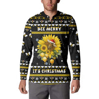 Bee Merry Its Time Christmas Button Sweatshirt Xmas Holiday Patterns - Wonder Print Shop