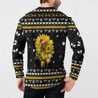 Bee Merry Its Time Christmas Button Sweatshirt Xmas Holiday Patterns - Wonder Print Shop