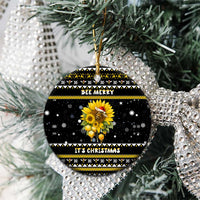 Bee Merry Its Time Christmas Ceramic Ornament Xmas Holiday Patterns - Wonder Print Shop