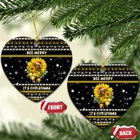 Bee Merry Its Time Christmas Ceramic Ornament Xmas Holiday Patterns - Wonder Print Shop