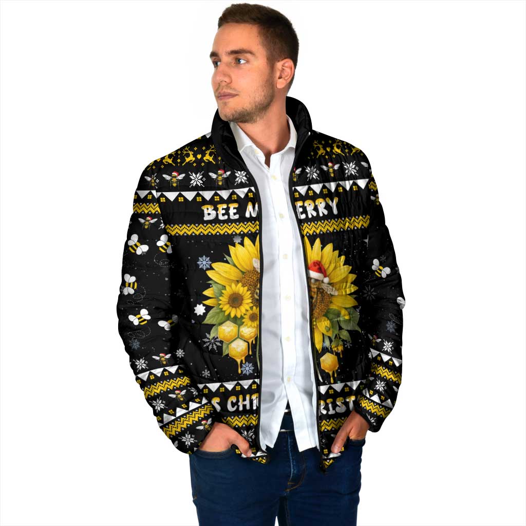 Bee Merry Its Time Christmas Padded Jacket Xmas Holiday Patterns - Wonder Print Shop