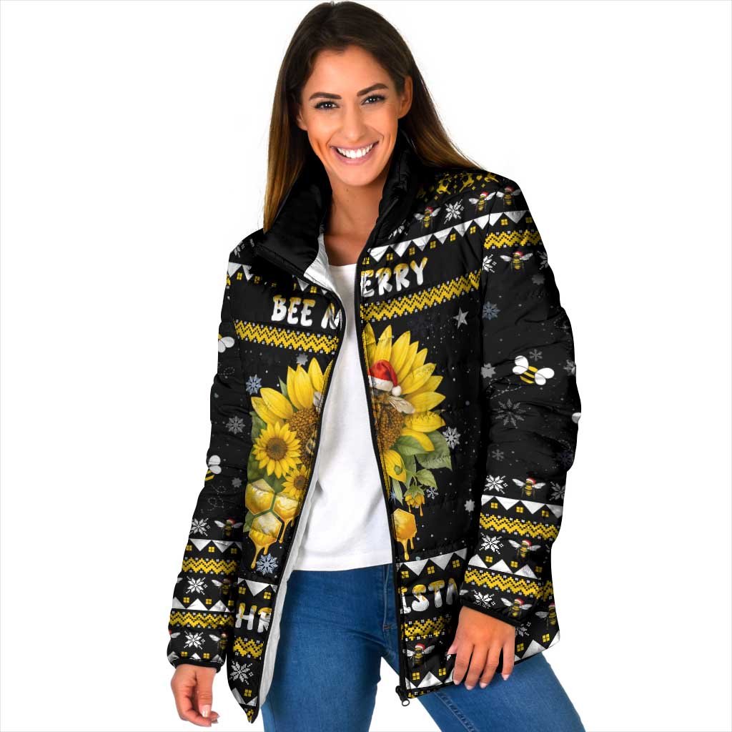 Bee Merry Its Time Christmas Padded Jacket Xmas Holiday Patterns - Wonder Print Shop