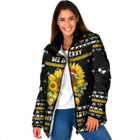Bee Merry Its Time Christmas Padded Jacket Xmas Holiday Patterns - Wonder Print Shop