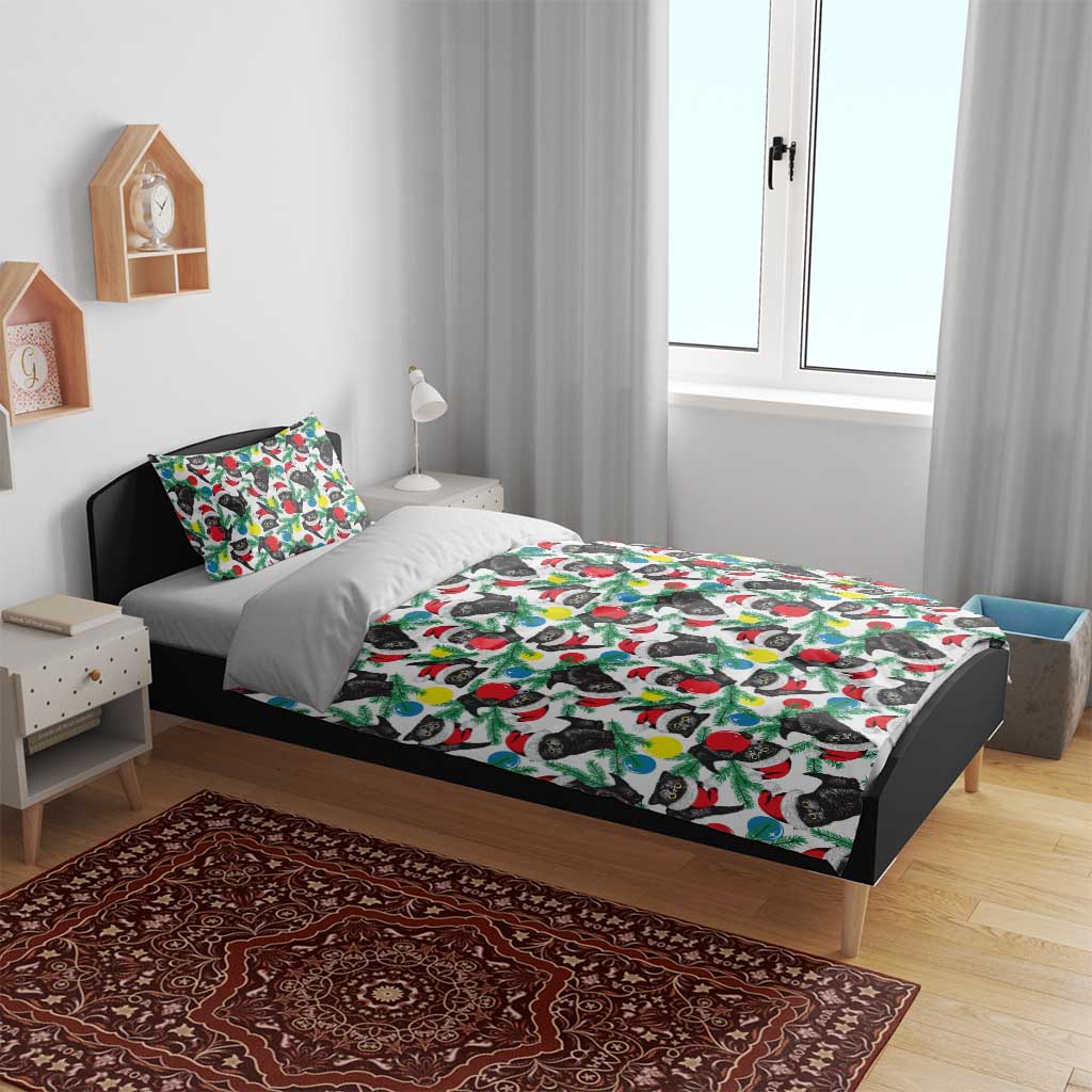 Black Cat Christmas Christmas Bedding Set Xmas Holiday Patterns - Wonder Print Shop
