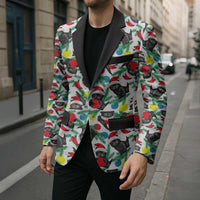 Black Cat Christmas Christmas Blazer Xmas Holiday Patterns - Wonder Print Shop