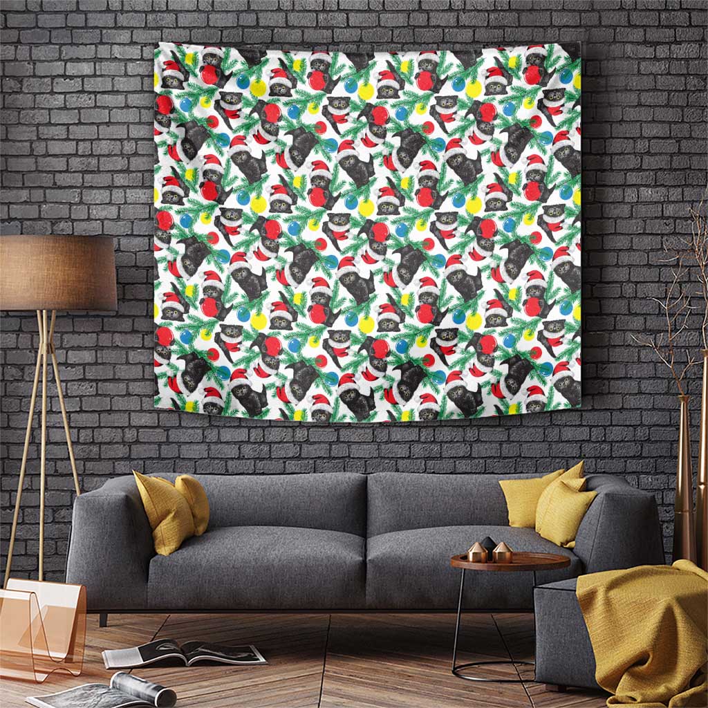 Black Cat Christmas Christmas Tapestry Xmas Holiday Patterns - Wonder Print Shop