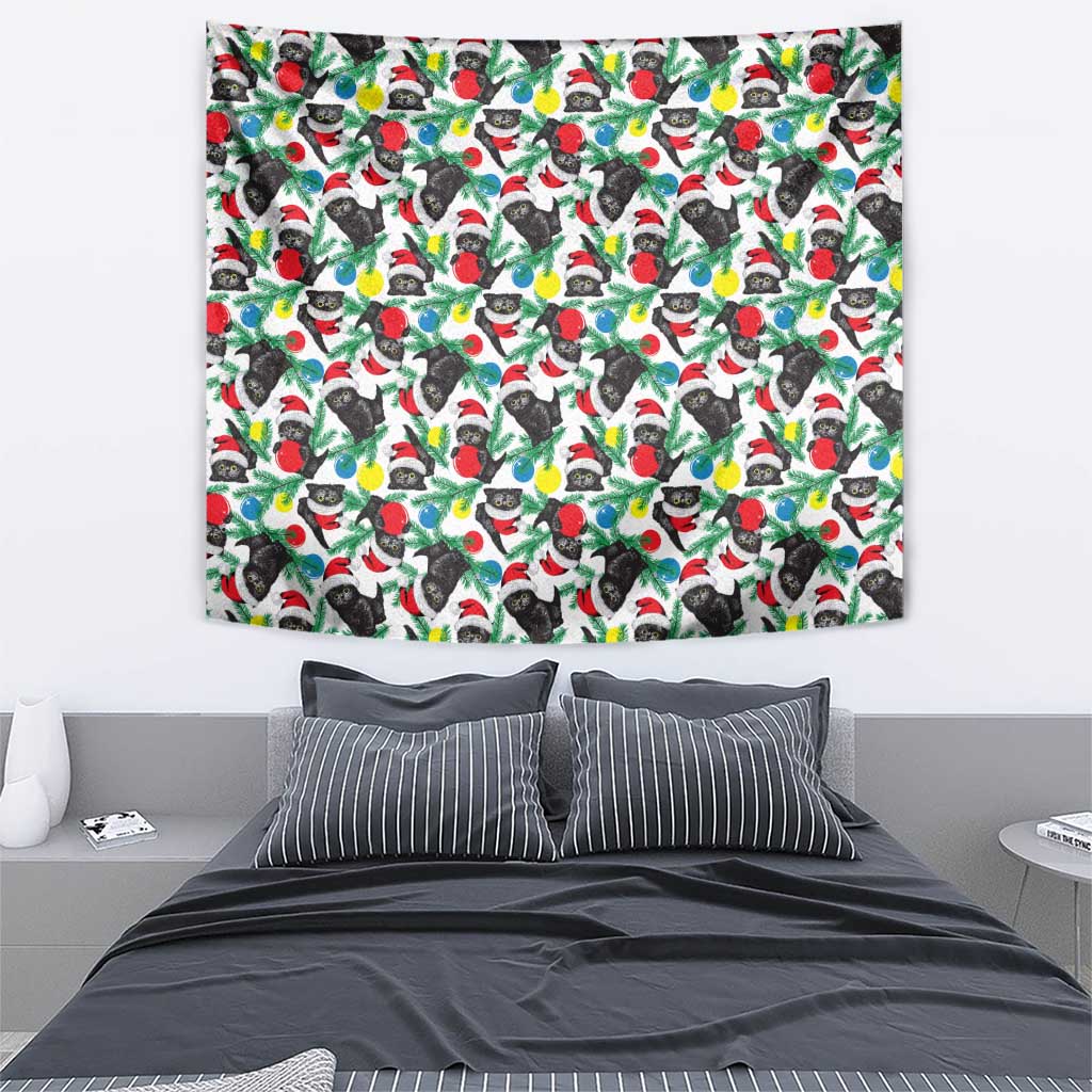 Black Cat Christmas Christmas Tapestry Xmas Holiday Patterns - Wonder Print Shop