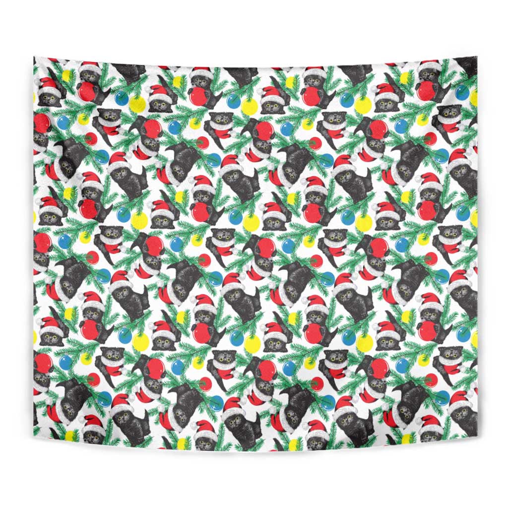 Black Cat Christmas Christmas Tapestry Xmas Holiday Patterns - Wonder Print Shop