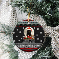 Black Cat Run On Coffee Ceramic Ornament Xmas Holiday Patterns - Wonder Print Shop