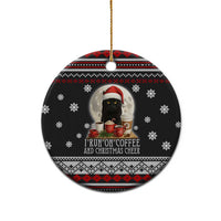 Black Cat Run On Coffee Ceramic Ornament Xmas Holiday Patterns - Wonder Print Shop