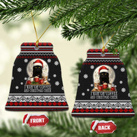 Black Cat Run On Coffee Ceramic Ornament Xmas Holiday Patterns - Wonder Print Shop