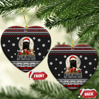 Black Cat Run On Coffee Ceramic Ornament Xmas Holiday Patterns - Wonder Print Shop
