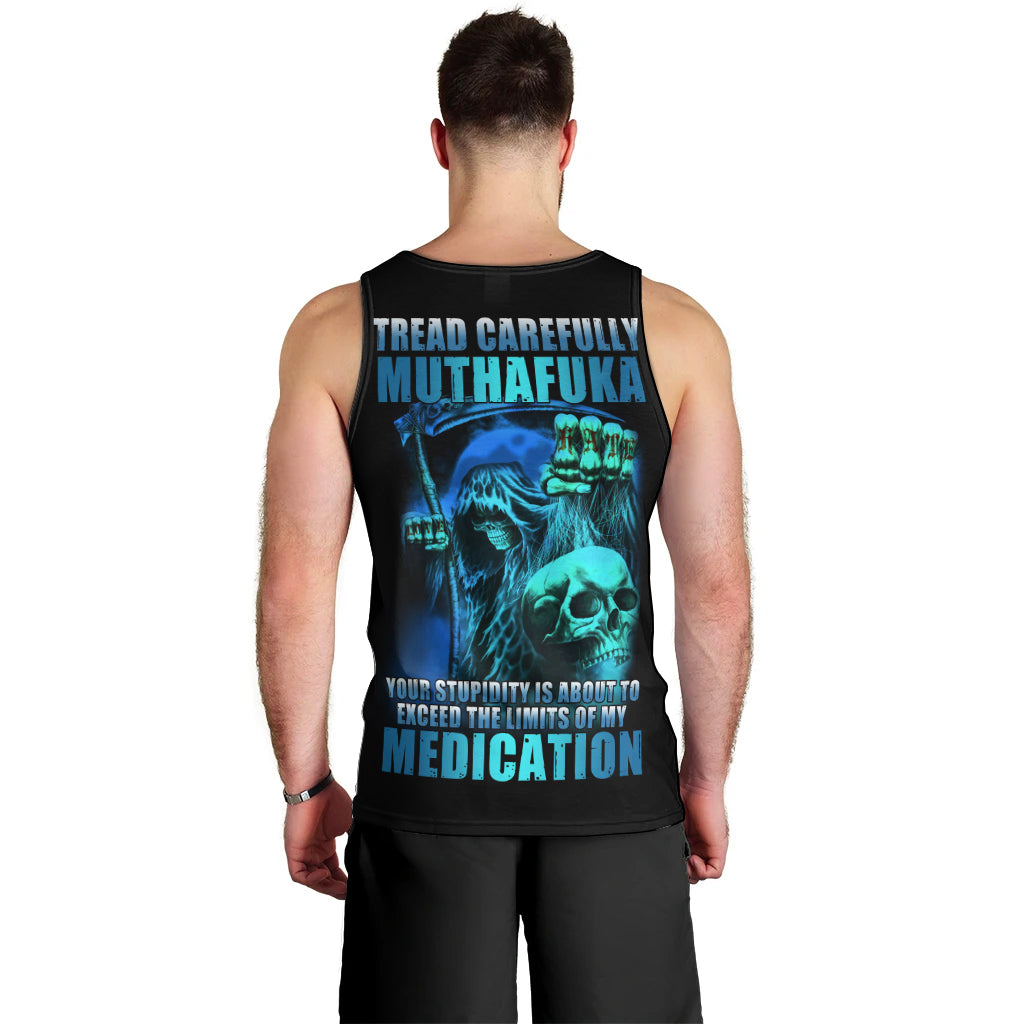 Tread Carefully Skull Men Tank Top - Wonder Print Shop