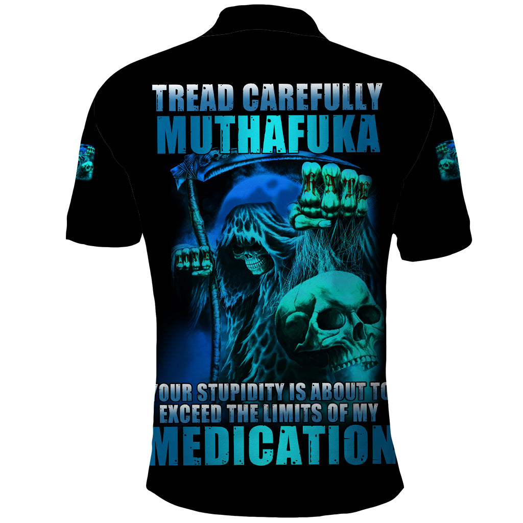 Tread Carefully Skull Polo Shirt - Wonder Print Shop