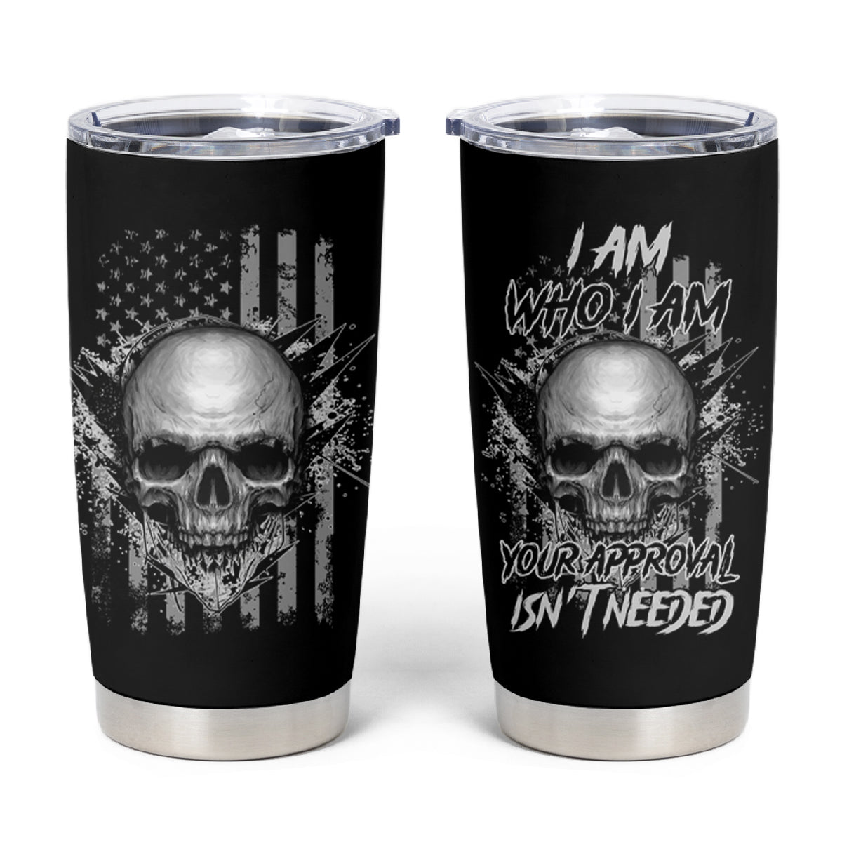 I Am Who I Am Skull Tumbler Cup - Wonder Print Shop