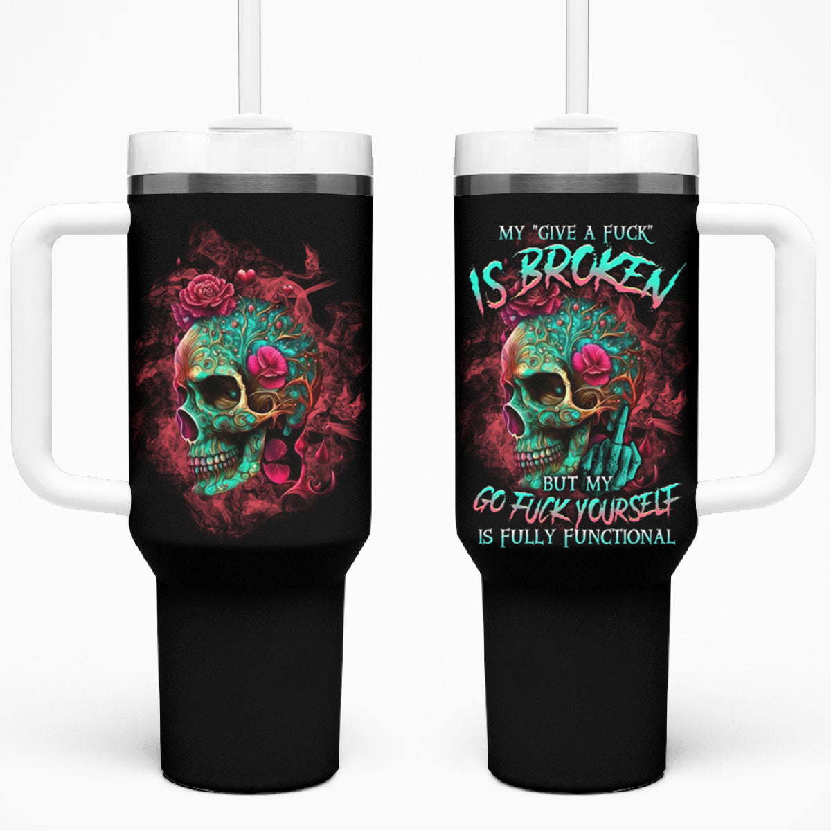 Give Me A F Is Broken But My Go F Yourself Tumbler With Handle - Wonder Print Shop