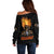 Dilligaf Flame Skull With G Off Shoulder Sweater - Wonder Print Shop