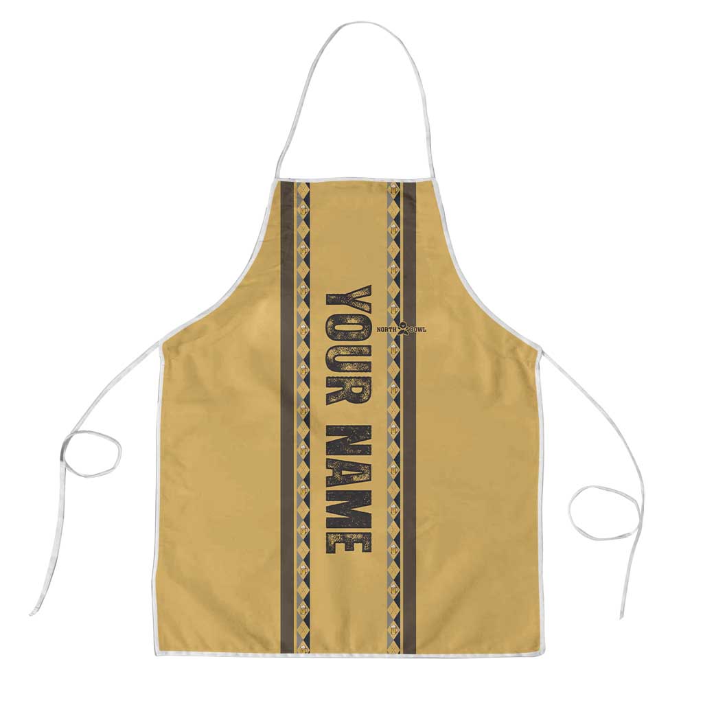 Custom Retro Bowling Apron with Diamond Stripe Pattern North Bowl Logo - Wonder Print Shop