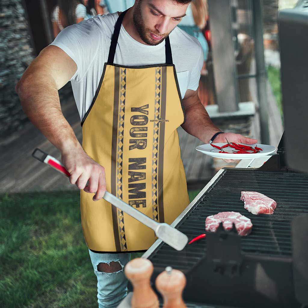 Custom Retro Bowling Apron with Diamond Stripe Pattern North Bowl Logo - Wonder Print Shop
