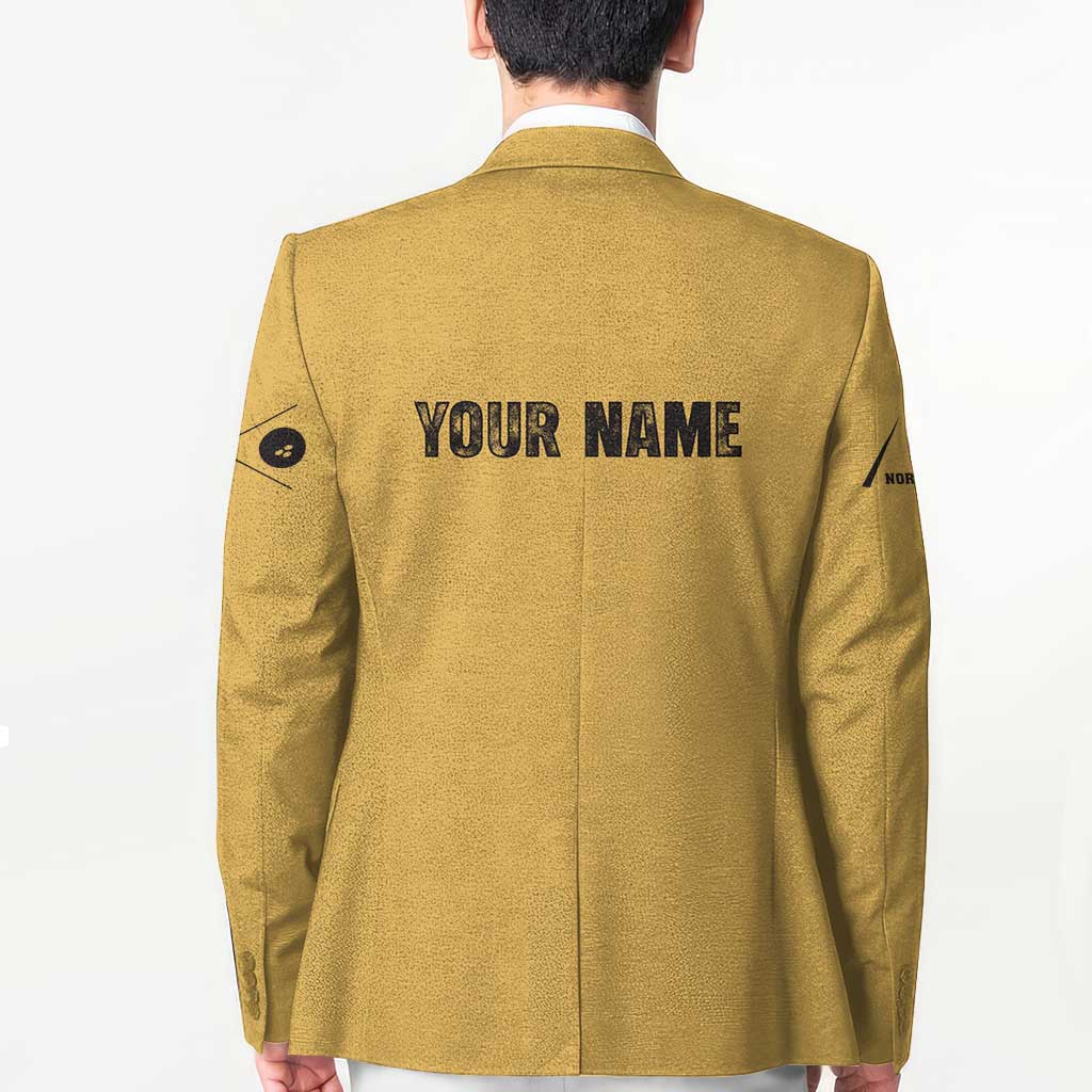 Custom Retro Bowling Blazer with Diamond Stripe Pattern North Bowl Logo - Wonder Print Shop