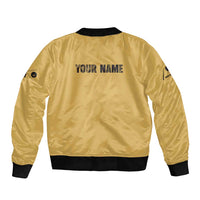 Custom Retro Bowling Bomber Jacket with Diamond Stripe Pattern North Bowl Logo - Wonder Print Shop