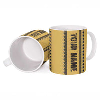 Custom Retro Bowling Ceramic Mug with Diamond Stripe Pattern North Bowl Logo - Wonder Print Shop