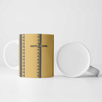 Custom Retro Bowling Ceramic Mug with Diamond Stripe Pattern North Bowl Logo - Wonder Print Shop