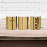 Custom Retro Bowling Ceramic Mug with Diamond Stripe Pattern North Bowl Logo - Wonder Print Shop