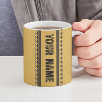 Custom Retro Bowling Ceramic Mug with Diamond Stripe Pattern North Bowl Logo - Wonder Print Shop