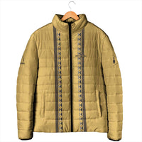 Custom Retro Bowling Padded Jacket with Diamond Stripe Pattern North Bowl Logo - Wonder Print Shop