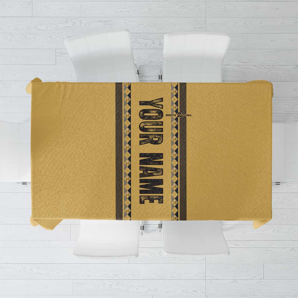 Custom Retro Bowling Tablecloth with Diamond Stripe Pattern North Bowl Logo - Wonder Print Shop