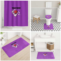 Personalized Purple Black Retro Bowling Bathroom Set with Cartoon Strike - Wonder Print Shop
