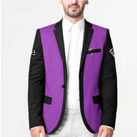 Personalized Purple Black Retro Bowling Blazer with Cartoon Strike - Wonder Print Shop