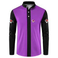 Personalized Purple Black Retro Bowling Button Sweatshirt with Cartoon Strike - Wonder Print Shop