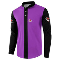 Personalized Purple Black Retro Bowling Button Sweatshirt with Cartoon Strike - Wonder Print Shop