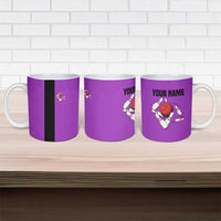 Personalized Purple Black Retro Bowling Ceramic Mug with Cartoon Strike - Wonder Print Shop