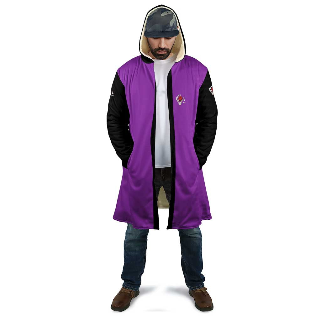 Personalized Purple Black Retro Bowling Cloak with Cartoon Strike - Wonder Print Shop