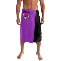 Personalized Purple Black Retro Bowling Lavalava with Cartoon Strike - Wonder Print Shop