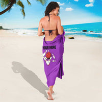 Personalized Purple Black Retro Bowling Sarong with Cartoon Strike - Wonder Print Shop