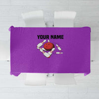 Personalized Purple Black Retro Bowling Tablecloth with Cartoon Strike - Wonder Print Shop