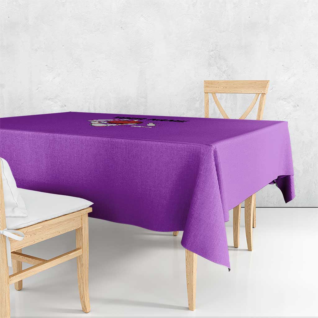 Personalized Purple Black Retro Bowling Tablecloth with Cartoon Strike - Wonder Print Shop