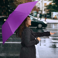 Personalized Purple Black Retro Bowling Umbrella with Cartoon Strike - Wonder Print Shop